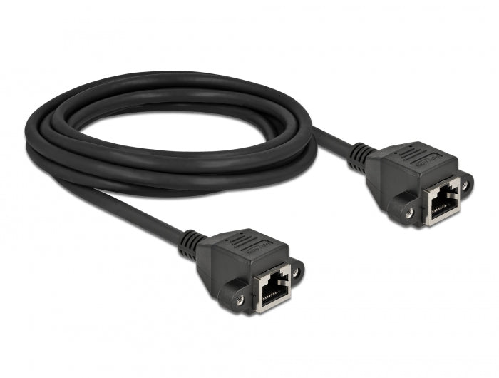 Delock Netzwerk Verlängerungskabel S/FTP RJ45 Buchse zu RJ45 Buchse Cat.6A 3 m schwarz