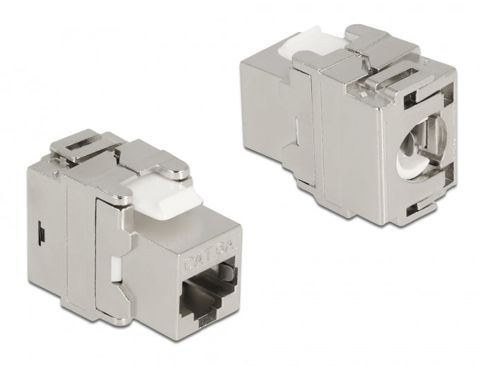 Delock Keystone Modul RJ45 Buchse zu LSA Cat.6A 180° werkzeugfrei Metall