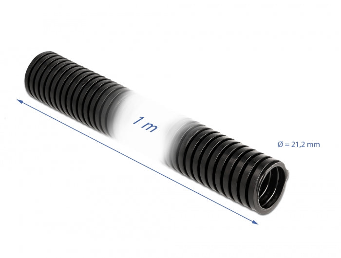 Delock Kabelschutzschlauch 1 m x 21,2 mm schwarz