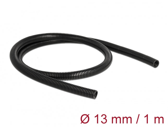 Delock Kabelschutzschlauch 1 m x 13 mm schwarz