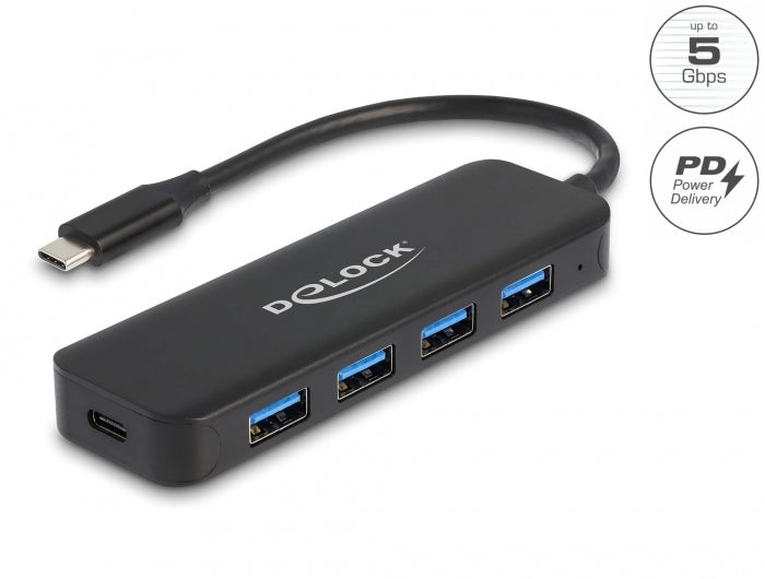 Delock USB Type-C™ Hub 4 Port USB 5 Gbps mit Power Delivery 85 Watt