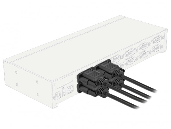 Delock RS-232 Kabel Seriell D-Sub 9 Buchse zu Buchse Nullmodem mit schmalem Steckergehäuse - Full Handshaking - 2 m