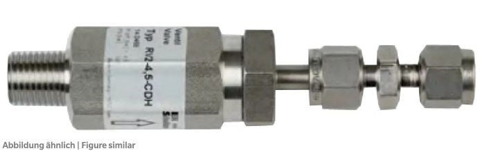 Differenzdruckventil RV3-4.5-CDH 130bar Ein 1/4"NPTF / Aus ø 6mm Swagelok