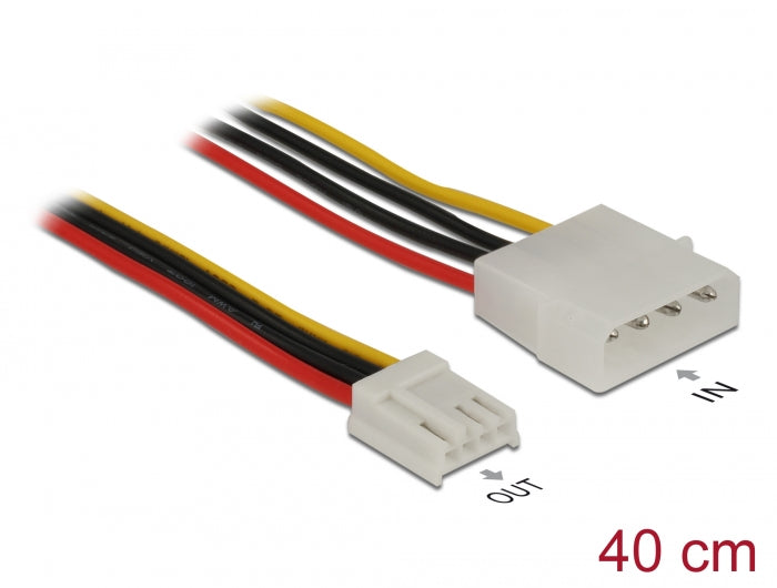 Delock Stromkabel 4 Pin Stecker > 4 Pin Floppy Buchse 40 cm