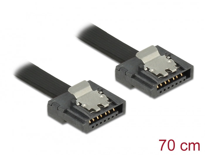 Delock SATA 6 Gb/s Kabel 70 cm schwarz FLEXI
