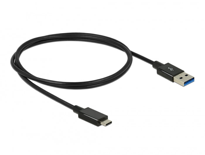 Delock USB 10 Gbps Kabel USB Type-C™ Stecker zu USB Typ-A Stecker 1 m koaxial schwarz Premium