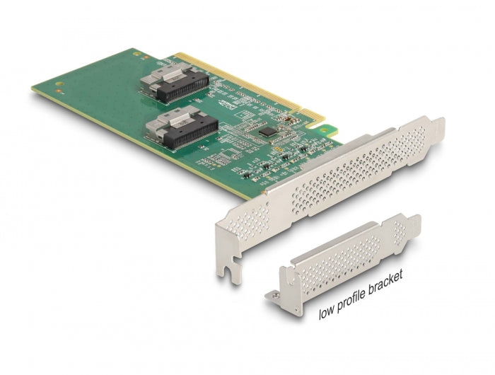 Delock PCI Express 4.0 x16 Karte zu 4 x SFF-8639 NVMe - Bifurcation - Low Profile Formfaktor