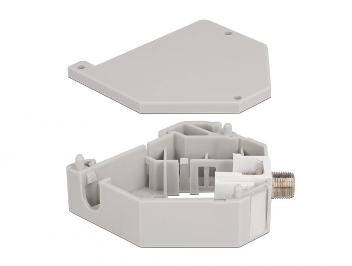 Delock Hutschienenadapter mit Keystone F Buchse zu F Buchse