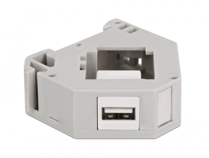 Delock Hutschienenadapter mit Keystone USB 2.0 Typ-A Buchse zu USB 2.0 Typ-A Buchse