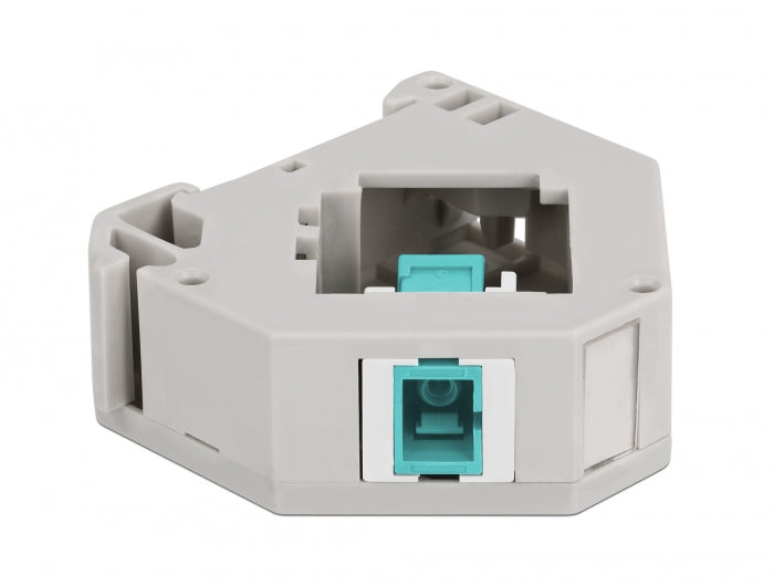 Delock Hutschienenadapter mit Keystone SC Simplex Buchse zu SC Simplex Buchse aqua