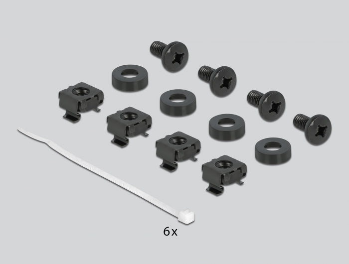 Delock 10″ Kabelmanagement Bürstenleiste mit Kabelbefestigung 1 HE schwarz