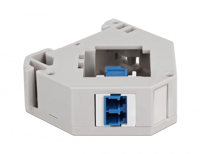 Delock Hutschienenadapter mit Keystone LC Duplex Buchse zu LC Duplex Buchse blau