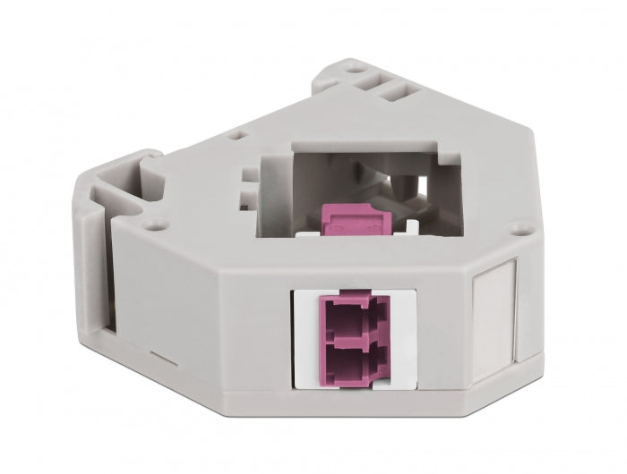 Delock Hutschienenadapter mit Keystone LC Duplex Buchse zu LC Duplex Buchse violett
