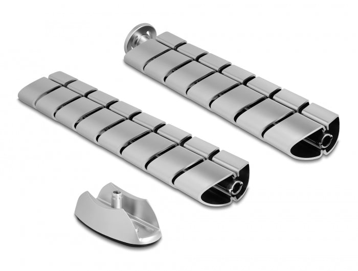 Delock Kabelkanal für Schreibtisch 740 x 75 mm höhenverstellbar silber