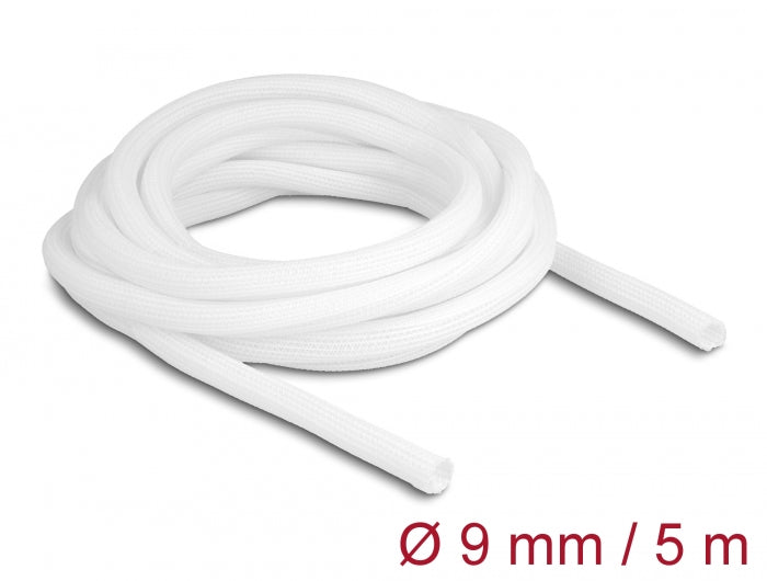 Delock Geflechtschlauch selbstschließend 5 m x 9 mm weiß