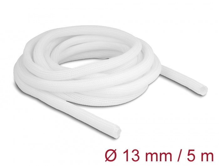 Delock Geflechtschlauch selbstschließend 5 m x 13 mm weiß