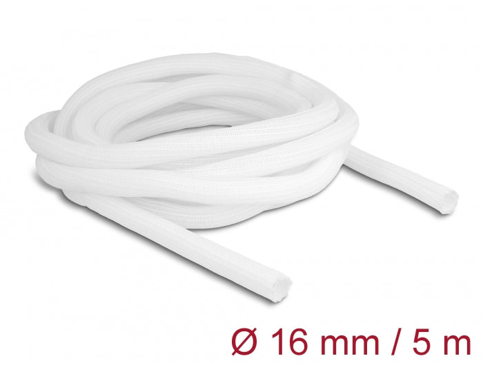 Delock Geflechtschlauch selbstschließend 5 m x 16 mm weiß