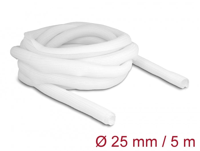 Delock Geflechtschlauch selbstschließend 5 m x 25 mm weiß