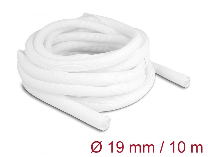 Delock Geflechtschlauch selbstschließend 10 m x 19 mm weiß