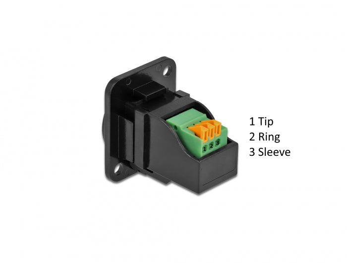 Delock D-Typ Modul 3,5 mm 3 Pin Klinkenbuchse zu Terminalblock
