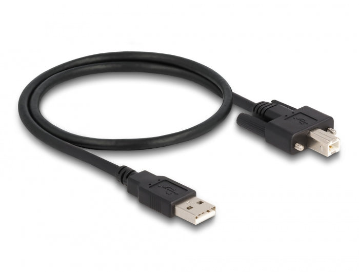 Delock Kabel USB 2.0 Typ-A Stecker zu Typ-B Stecker mit Schrauben 0,5 m
