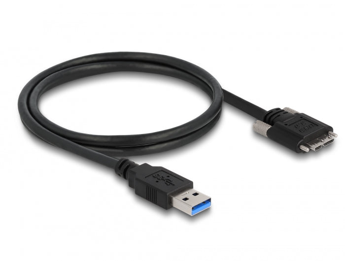Delock USB 5 Gbps Kabel Typ-A Stecker zu Typ Micro-B Stecker mit Schrauben 1 m
