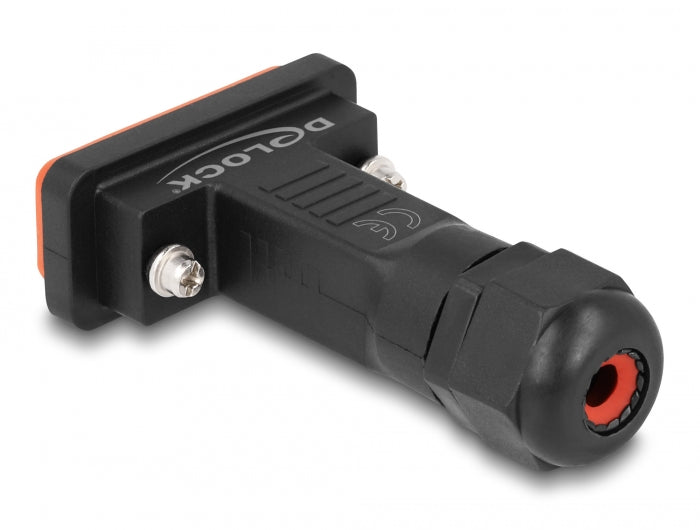 Delock D-Sub HD 26 Pin Stecker mit Gehäuse IP67 wasserfest