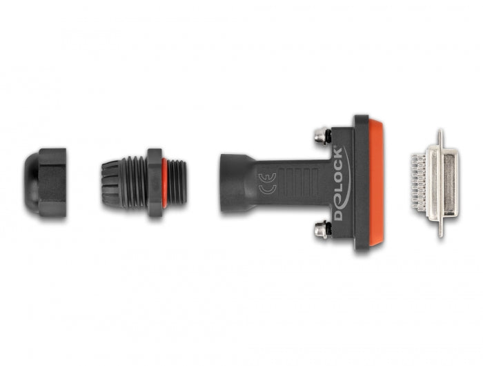 Delock D-Sub HD 26 Pin Buchse mit Gehäuse IP67 wasserfest