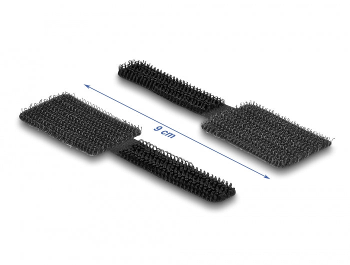 Delock Mini Klett-Kabelhalter L 90 mm x B 24 mm selbstklebend 10 Stück schwarz