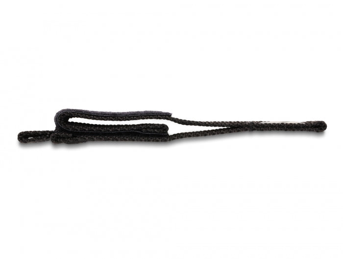 Delock Strapazierfähiger Klettgurt mit Befestigungsöse L 435 x B 50 mm schwarz 5 Stück