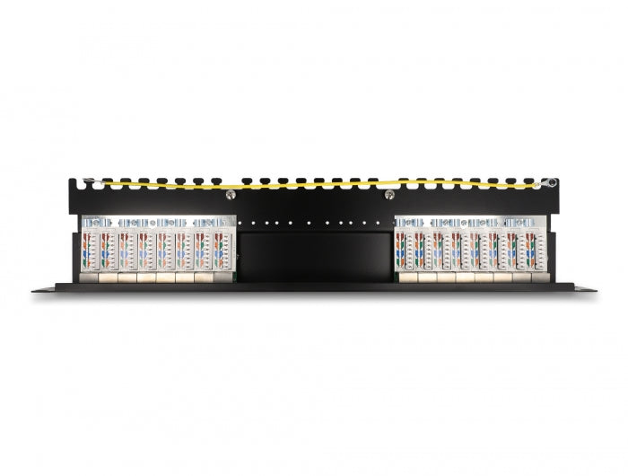 Delock 19″ Patchpanel 16 Port Cat.6A 1 HE schwarz