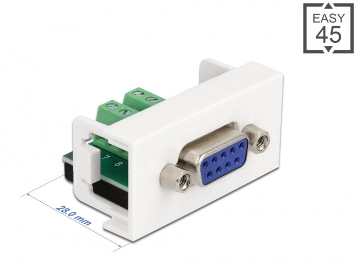 Delock Easy 45 Modul D-Sub 9 Pin Buchse zu 10 Pin Terminalblock 22,5 x 45 mm