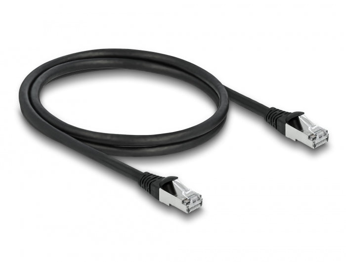 Delock RJ45 Netzwerkkabel Cat.6A S/FTP PUR Outdoor 1 m schwarz