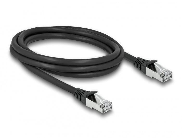 Delock RJ45 Netzwerkkabel Cat.6A S/FTP PUR Outdoor 2 m schwarz