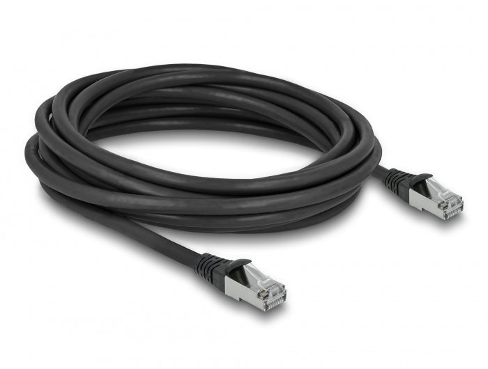 Delock RJ45 Netzwerkkabel Cat.6A S/FTP PUR Outdoor 5 m schwarz