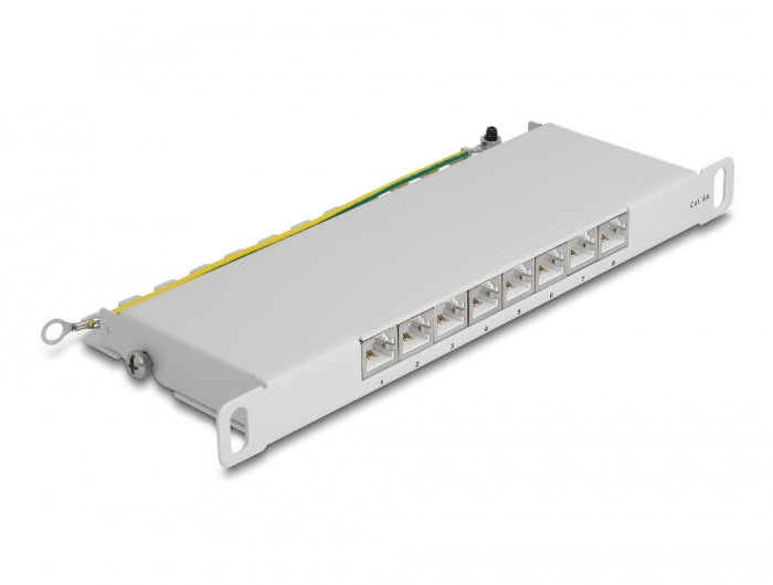 Delock 10″ Patchpanel 8 Port Cat.6A 0,5 HE grau