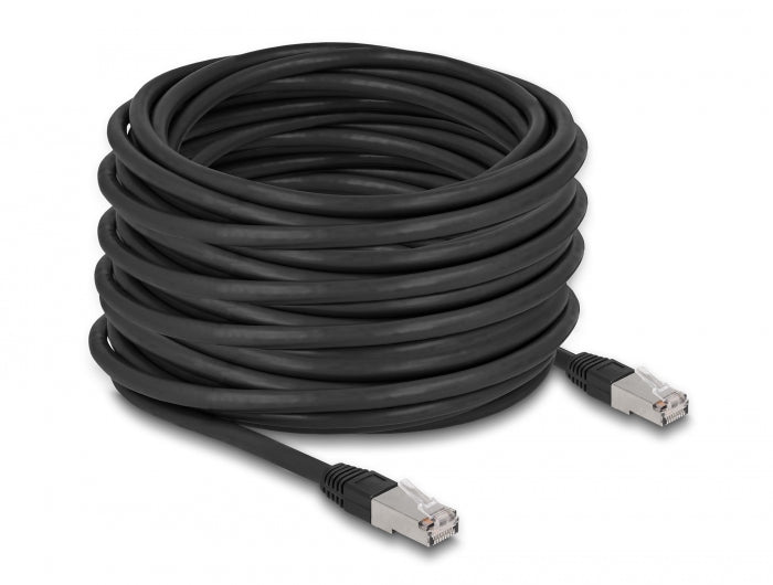 Delock RJ45 Netzwerkkabel Cat.6A S/FTP PE Outdoor 20 m schwarz