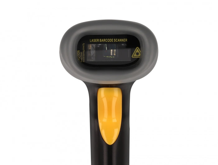 Delock USB Barcode Scanner 1D mit Anschlusskabel und Halterung - Laser - schwarz
