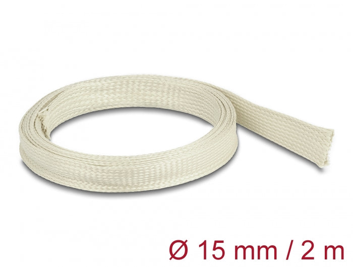 Delock Geflechtschlauch aus Nomex Fasern 2 m x 15 mm weiß
