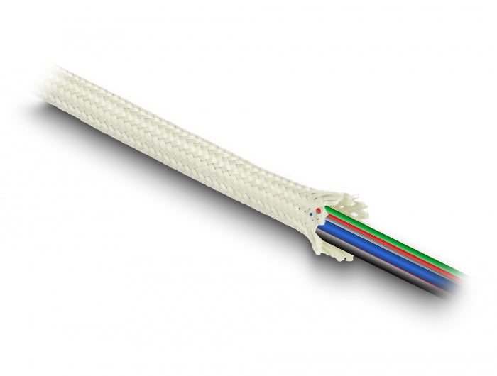 Delock Geflechtschlauch aus Nomex Fasern 2 m x 15 mm weiß