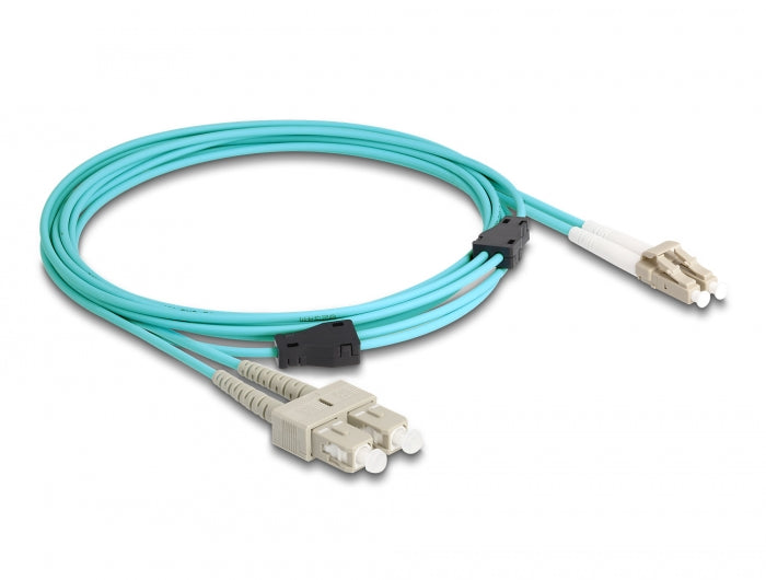Delock LWL Kabel mit Metallarmierung LC Duplex zu SC Duplex Multimode OM3 3 m