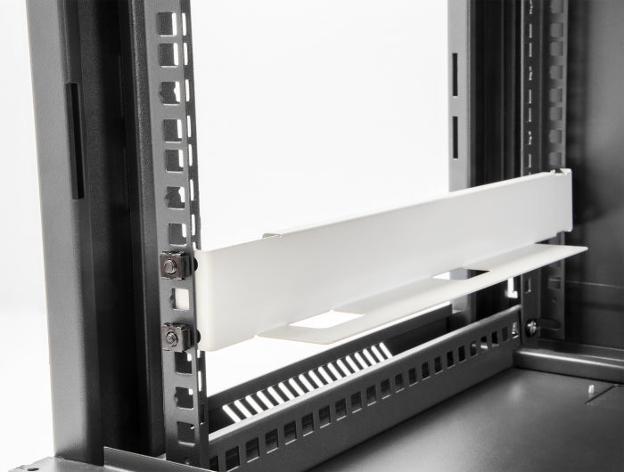 Delock 19″ Tragschiene längenverstellbar 368 - 600 mm für Netzwerkschrank 1 HE grau 1 Paar