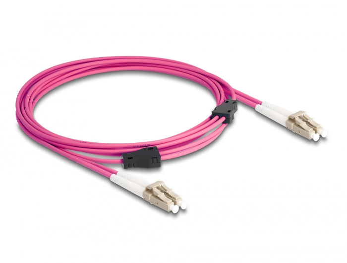 Delock LWL Kabel mit Metallarmierung LC Duplex zu LC Duplex Multimode OM4 3 m