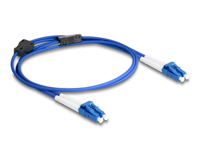Delock LWL Kabel mit Metallarmierung LC Duplex zu LC Duplex Singlemode OS2 1 m