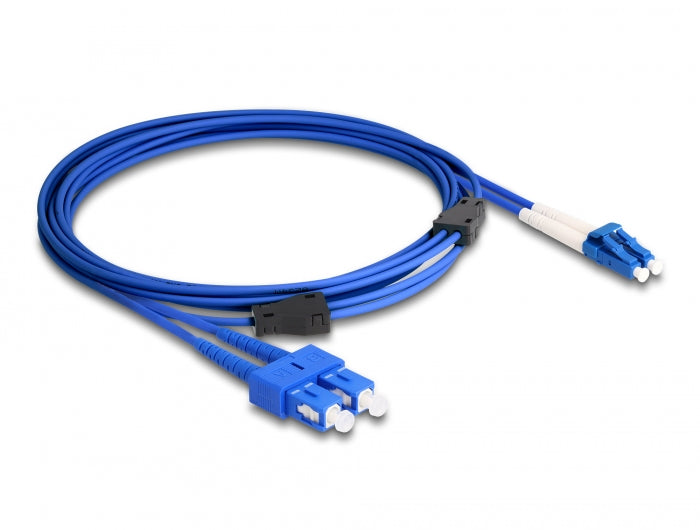 Delock LWL Kabel mit Metallarmierung LC Duplex zu SC Duplex Singlemode OS2 3 m