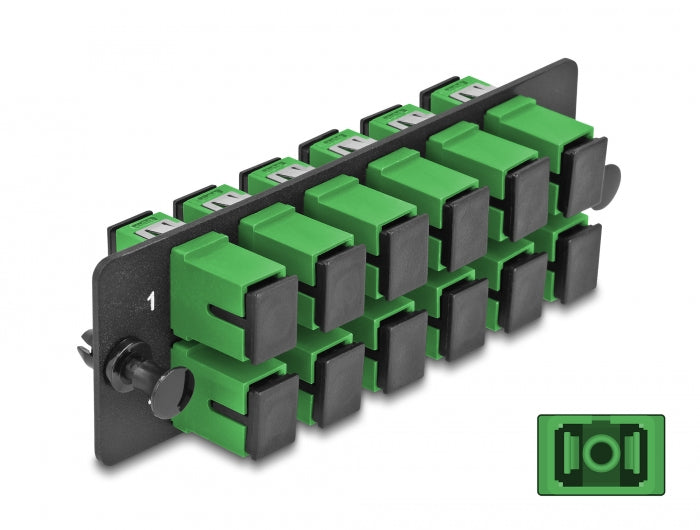 Delock LWL Adapter Panel SC Simplex APC 12 Port grün