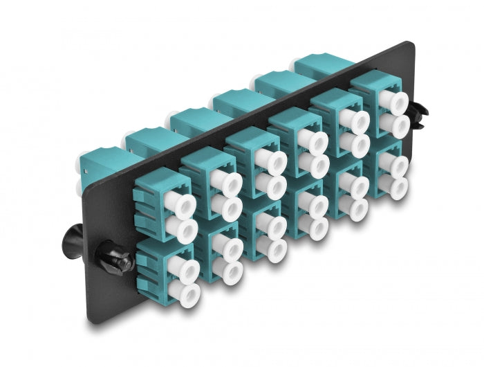 Delock LWL Adapter Panel LC Duplex OM4 12 Port aqua