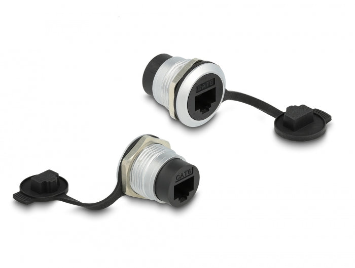 Delock RJ45 Cat.6 Einbaubuchse mit Staubschutzkappe