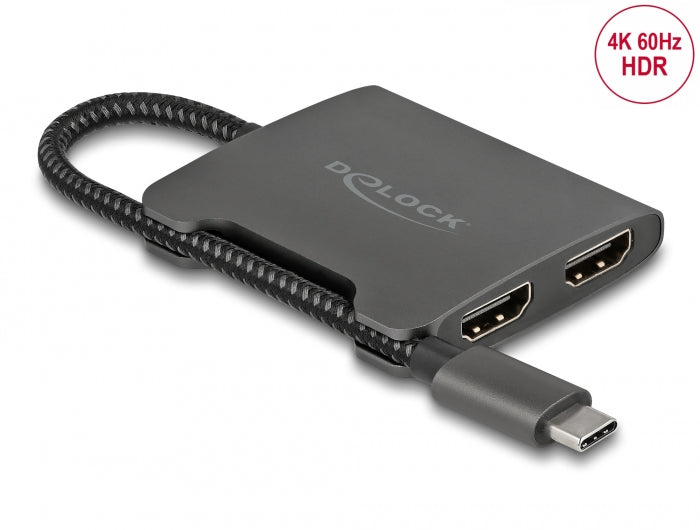 Delock USB Type-C™ Splitter (DP Alt Mode) zu 2 x HDMI MST 4K 60 Hz