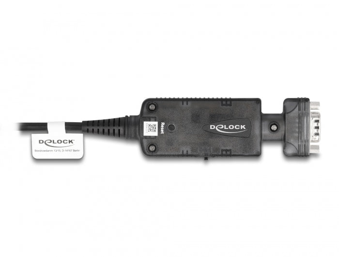 Delock Konverter Ethernet LAN RJ45 10/100 Mbps Buchse zu seriell RS-232 DB9 Stecker mit Muttern